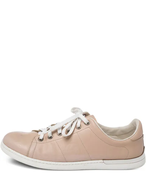 Gucci Pre-Owned Interlocking G logo-debossed sneakers Neutrals 352445