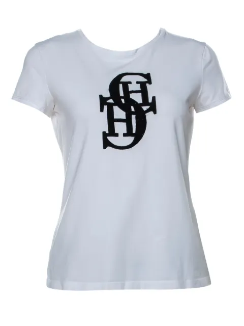 Carolina Herrera Vintage logo embroidery short sleeve T-shirt White 237678