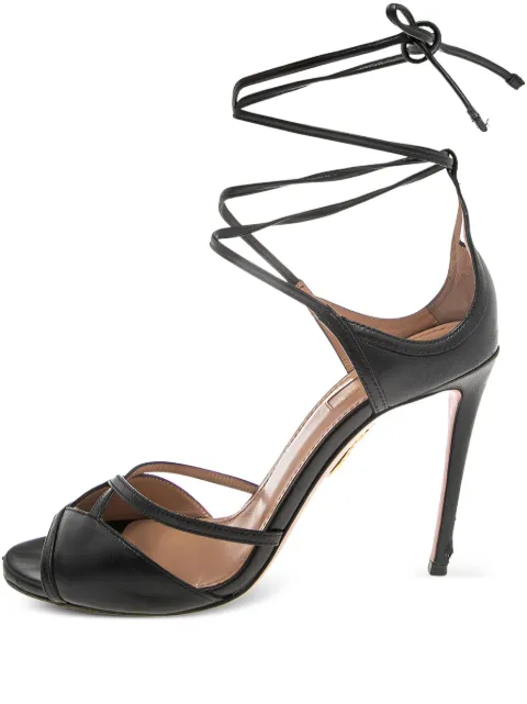 Aquazzura 100mm strappy open-toe high-heeled sandals Black 540587