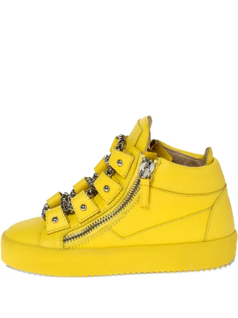 Giuseppe Zanotti Vintage pre-owned chain-detail zip sneakers Yellow 297226