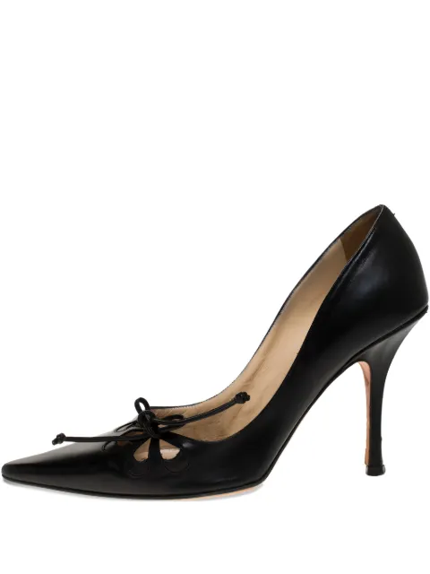 Jimmy Choo Pre-Owned 95mm leather cut-out pumps Black 275691