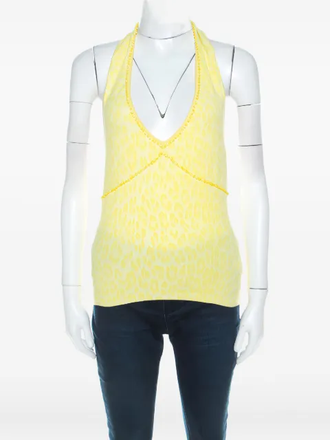 Blumarine Vintage beaded halterneck top Yellow 216492