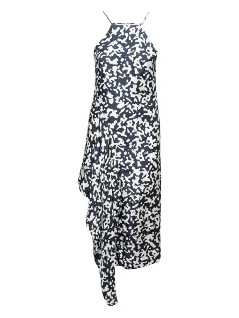 Josh Goot pre-owned abstract-print silk dress Blue 212340
