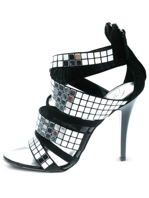 Giuseppe Zanotti Vintage 110mm mirror-embellished sandals Silver 172462
