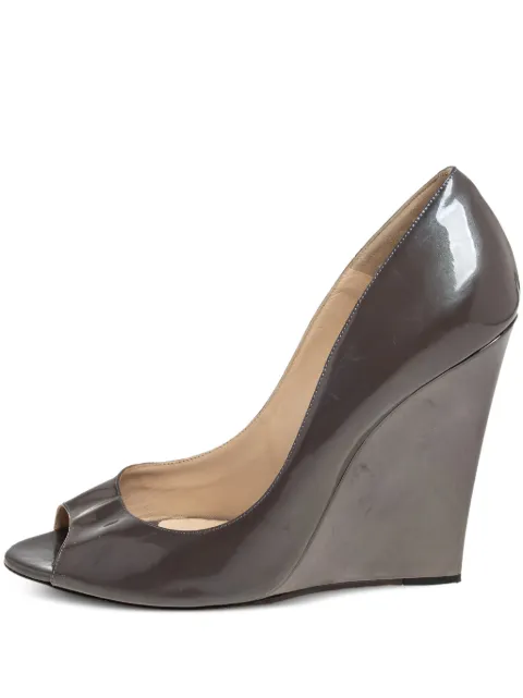 Jimmy Choo Pre-Owned 115mm leather sandals Grey 454404