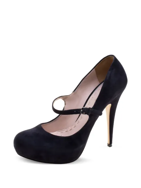 Miu Miu Pre-Owned 135mm Mary Jane suede pumps Black 117912
