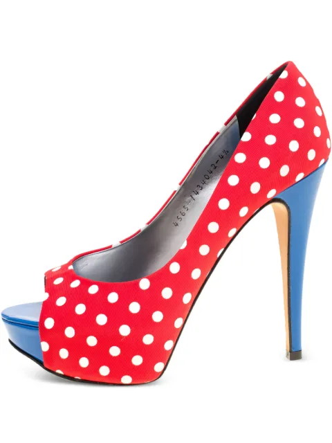 Gina polka-dot open-toe platform heels Red 168569