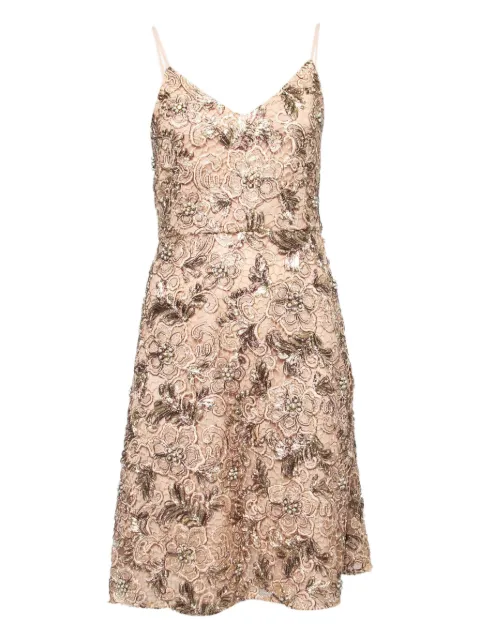 Alaïa Pre-Owned lace-embellished dress Brown 212567