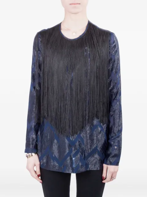 Yigal Azrouel 2024 fringed blouse Blue 212761