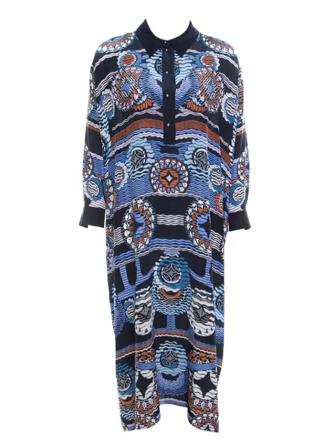 Peter Pilotto abstract-print silk dress Blue 163316