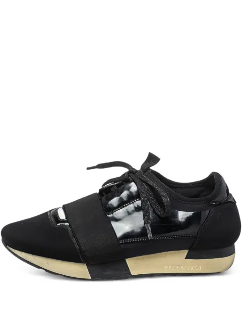 Balenciaga Pre-Owned Race Runner panelled lace-up sneakers Black 446096