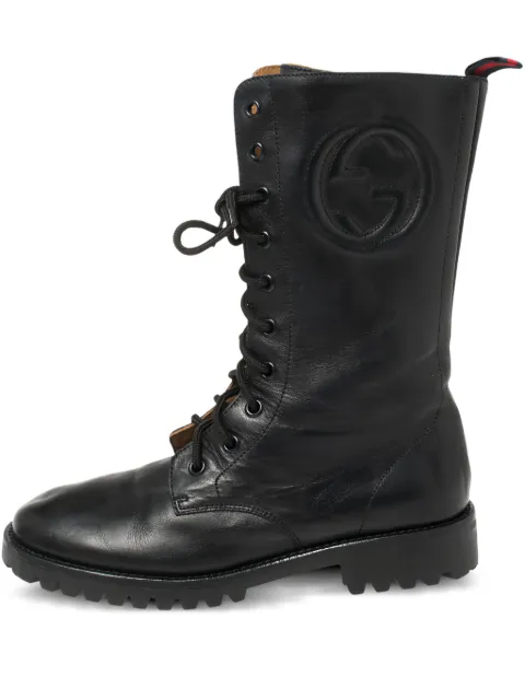 Gucci Pre-Owned Interlocking G combat boots Blue 367387