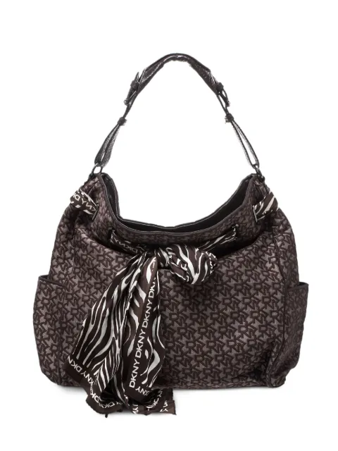 DKNY Vintage Pre-owned monogram-print shoulder bag Brown 326079