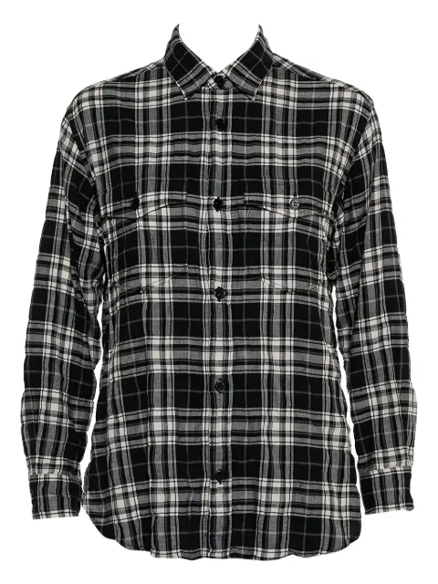 Saint Laurent Pre-Owned plaid shirt Black 433608