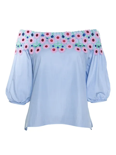 Peter Pilotto floral-embroidered top Blue 163336