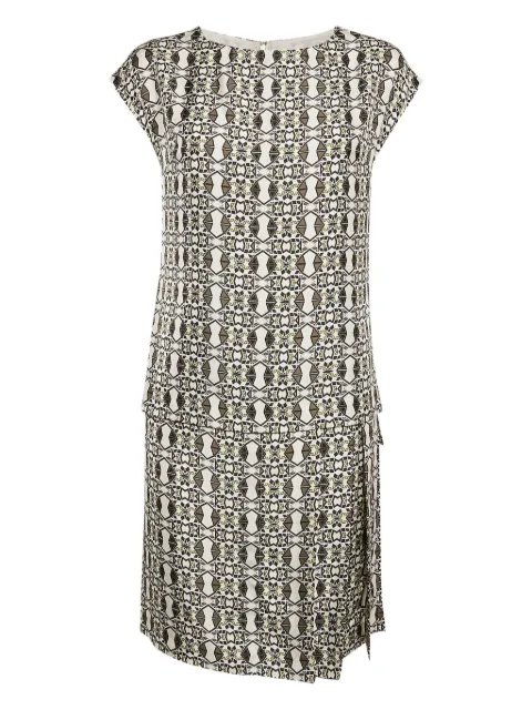 Etro Pre-Owned geometric-print silk dress White 1082177