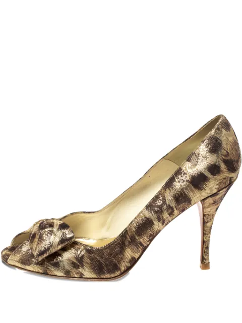 Stuart Weitzman leopard-print heeled pumps Metallic 310589