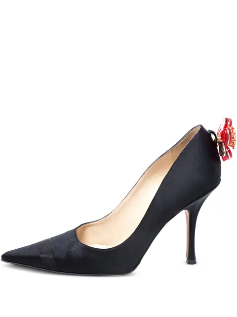 Jimmy Choo Pre-Owned 100mm satin pointed-toe pumps Black 249289