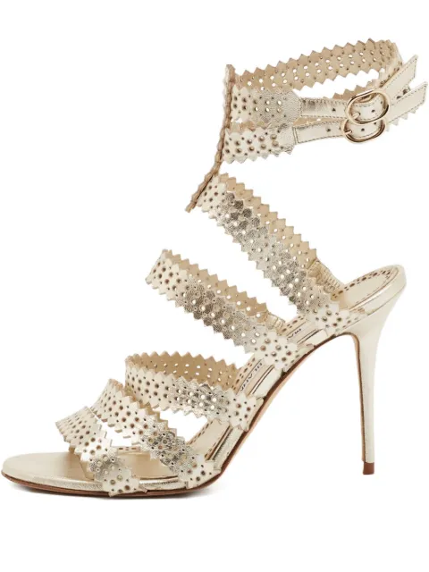 Manolo Blahnik 2024 110mm cut-out sandals Yellow 1082046