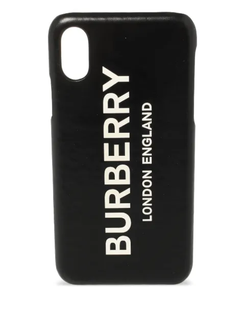 Burberry Pre-Owned leather logo iPhone case Black 360047