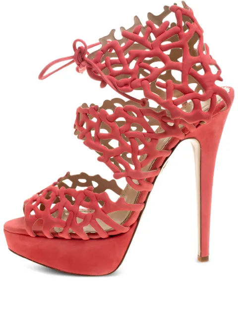 Charlotte Olympia 150mm Goodness Gracious Reef sandals Orange 113778