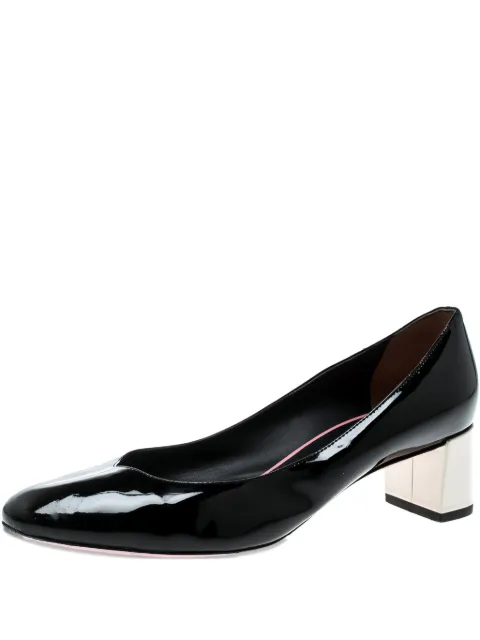 Fendi Pre-Owned 50mm Eloise patent leather block heel pumps Black 162706