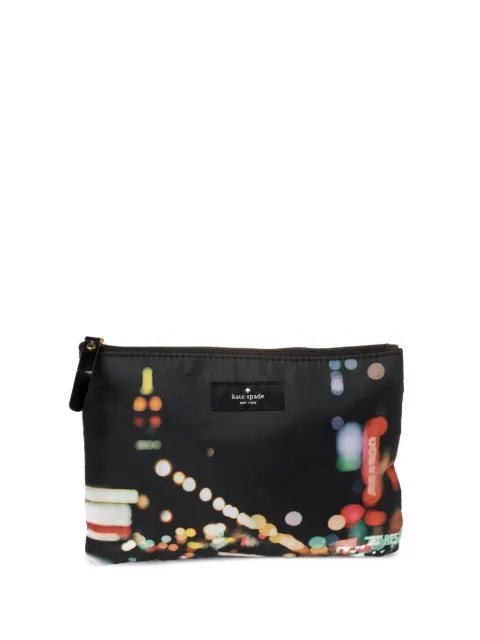 Kate Spade graphic-print clutch bag Black 385022