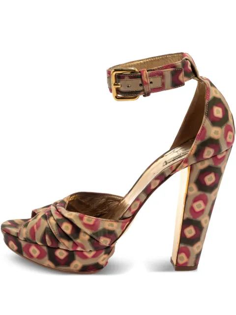 Miu Miu Pre-Owned 125mm leather heeled sandals Neutrals 382788