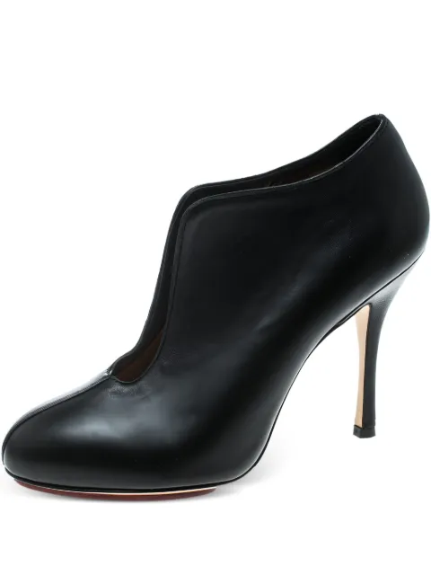 Charlotte Olympia 105mm leather heeled boots Black 168300