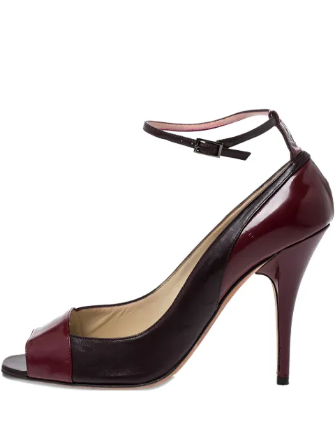 Jimmy Choo Pre-Owned 105mm patent leather stiletto ankle-strap pumps Black 259067