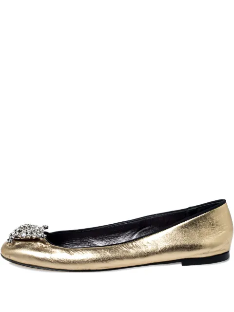 Giuseppe Zanotti Vintage leather ballet flats Gold 241369