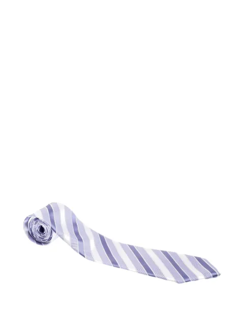 Giorgio Armani Pre-Owned striped silk tie Purple 195034