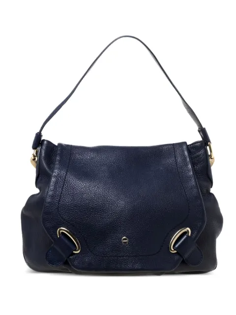 Aigner Vintage leather shoulder bag Blue 325803