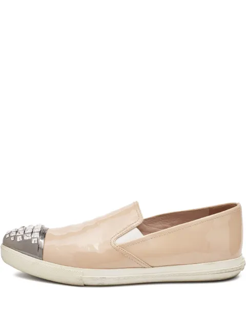 Miu Miu Pre-Owned leather sneakers Neutrals 1068508