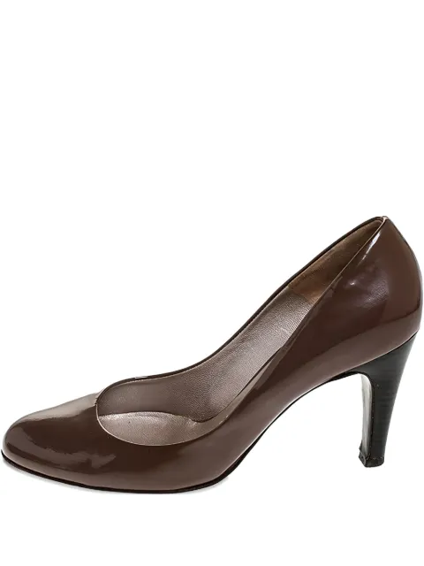 Ferragamo Pre-Owned 85mm patent leather pumps Brown 252047