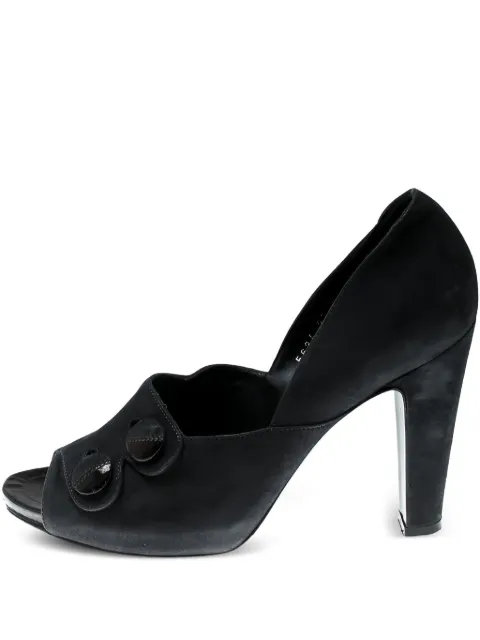 Sergio Rossi Vintage 105mm peep-toe suede pumps Black 212957