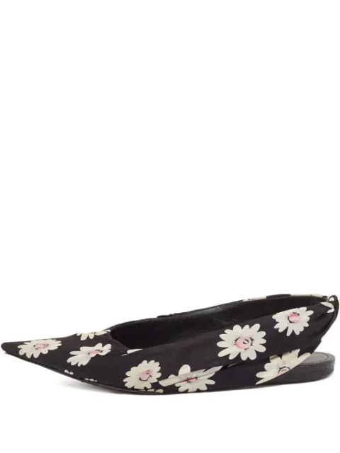 Balenciaga Pre-Owned floral pointed-toe flats Black 1095158