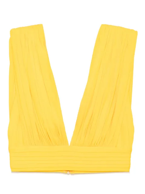 Herve L. Leroux ruched top Yellow C15124