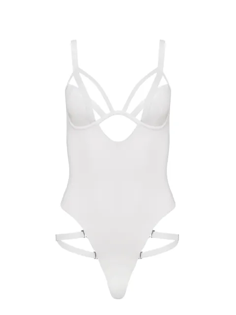 Maison Close Fatale one-piece swimsuit White 563697