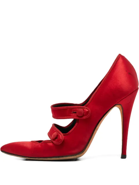 Manolo Blahnik pre-owned 100mm satin pumps Red 1082150