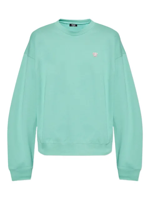 Versace cotton embroidered-logo sweatshirt Green 10213431A15105