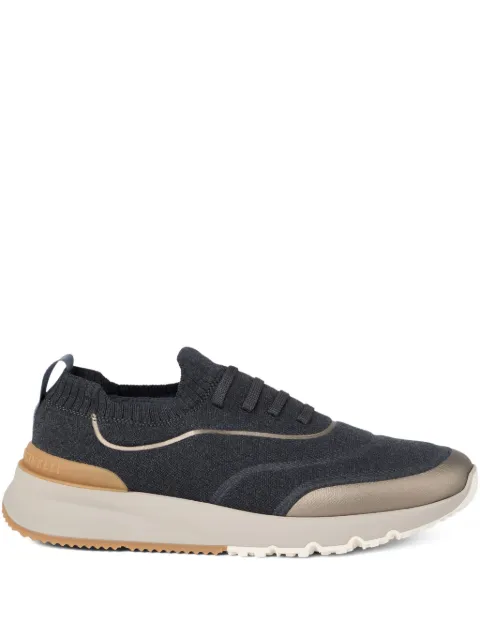 Brunello Cucinelli knitted slip-on sneakers Black MZUAUFO340CDG04