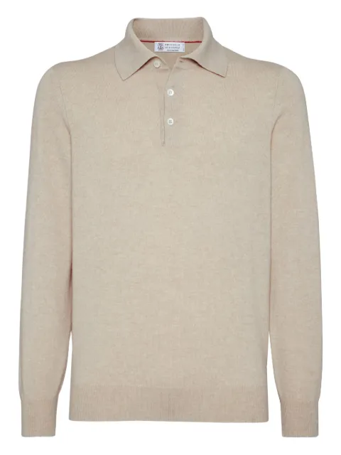 Brunello Cucinelli long-sleeve polo shirt Neutrals M2200295CS396