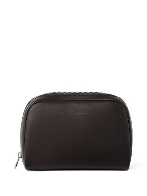 Brunello Cucinelli zippered wash bag Brown MWZNBU430C8034