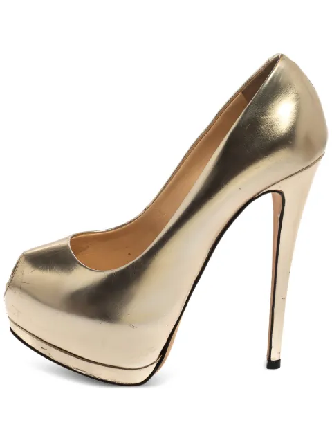 Giuseppe Zanotti Vintage peep-toe platform pumps Gold 397946