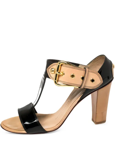 Giuseppe Zanotti Vintage 90mm patent-leather block-heel sandals Black 382650