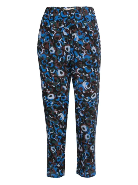 Marni Pre-Owned abstract-print silk trousers Blue 846228