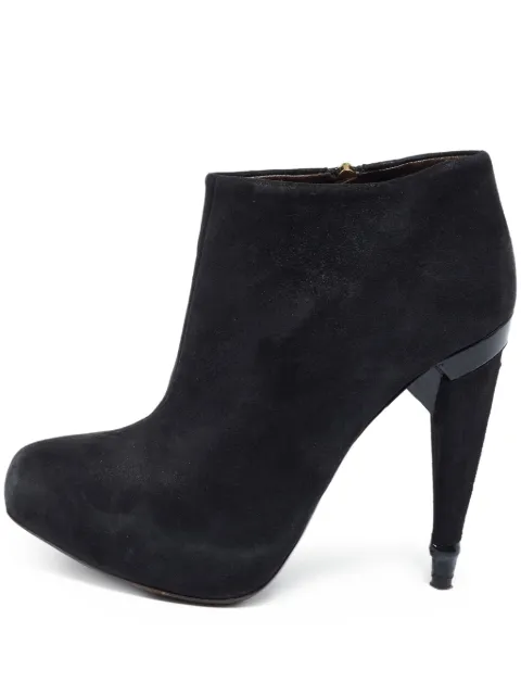 Roberto Cavalli Vintage sculptural-heel suede boots Black 623190