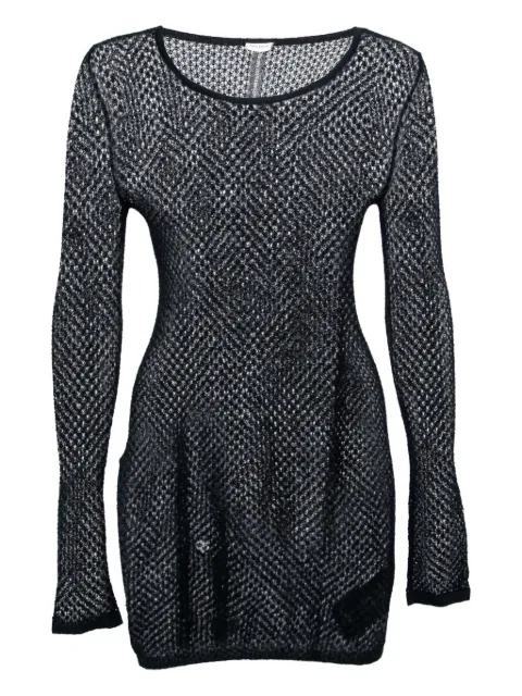 Saint Laurent Pre-Owned mesh knit mini dress Black 201693