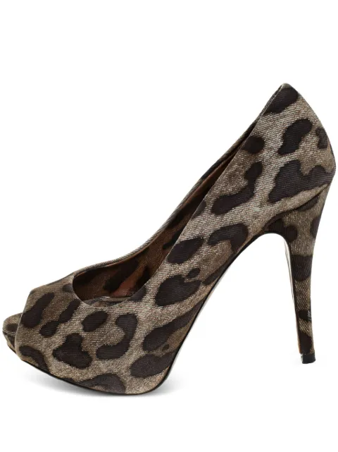 Dolce & Gabbana Pre-Owned 115mm leopard-print sandals Neutrals 268092